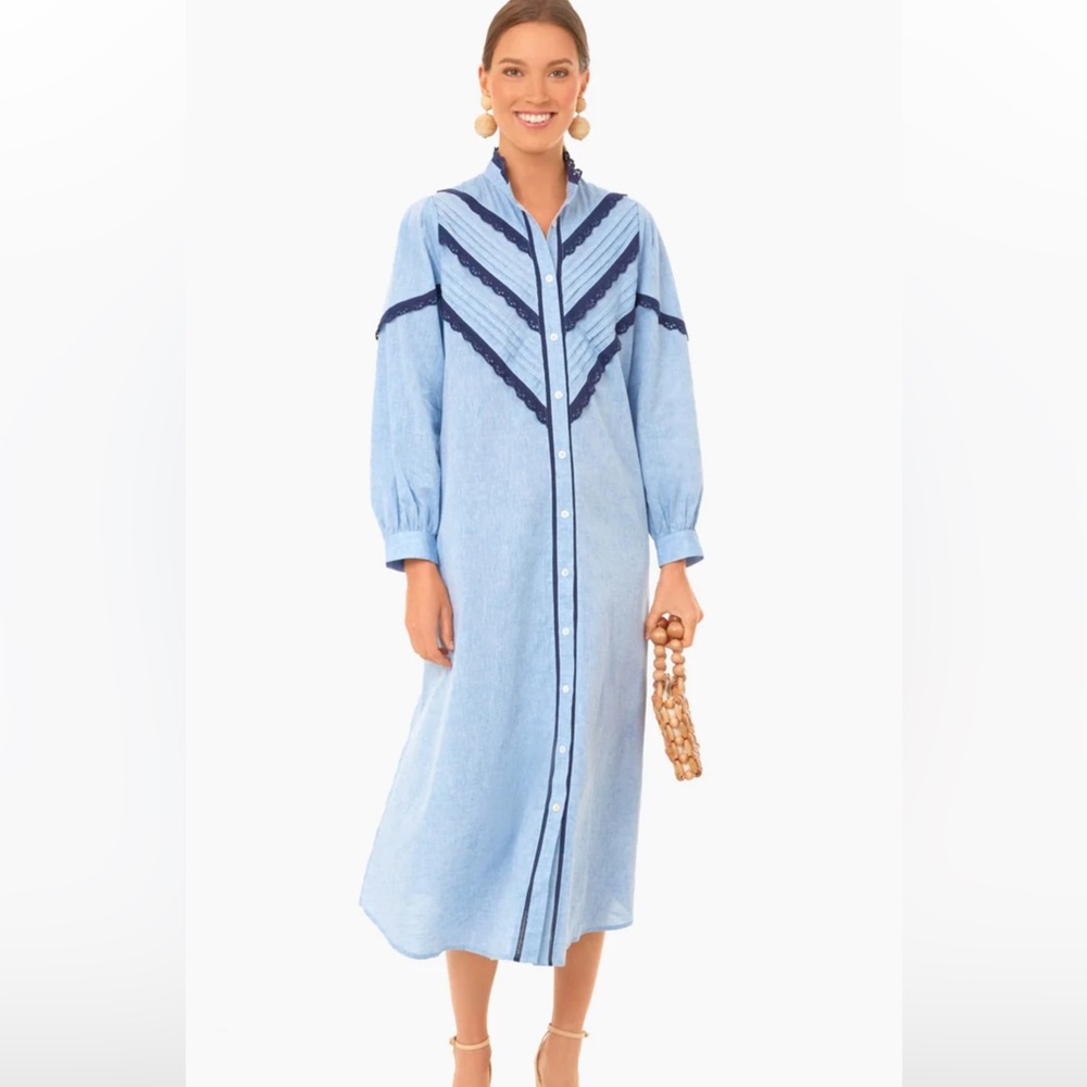 Blue pomander place maxi dress